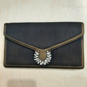 Rare Vintage 1960's iconic glam dual tone satin clutch bag and coin purse